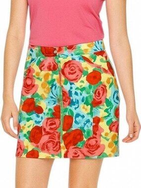 Talbots Floral Zip Button Skirt Size 12